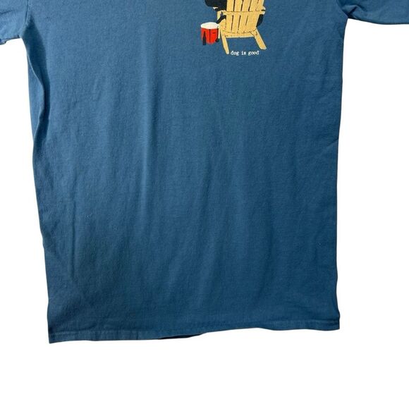 Dog is Good Never Drink Alone Blue Short Sleeve Graphic T-Shirt Sz s Labrador - Picture 3 of 15